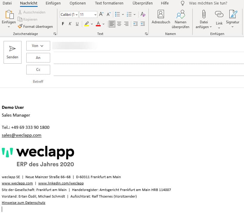 Outlook Signatur