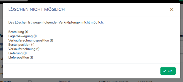 Wie kann ich die Verknüpfung zwischen Auftrag und Rechnung löschen ...