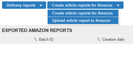 Exported Amazon reports