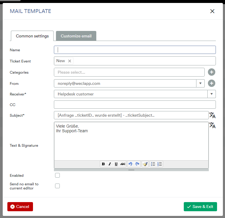 Helpdesk mail template new