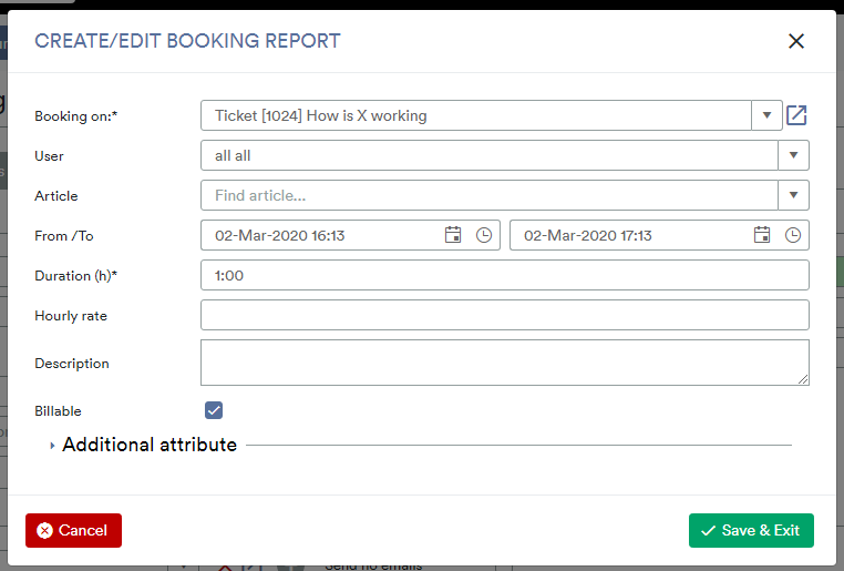 create edit booking report