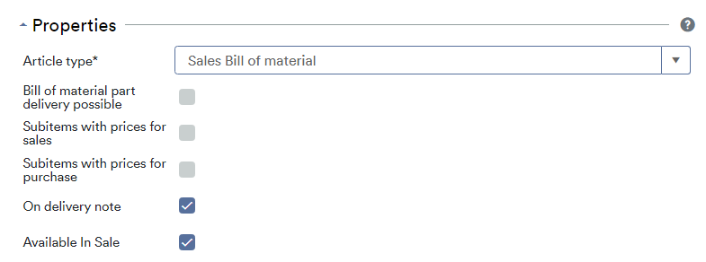sales bill of material