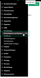 Einstellungen Verkaufsphasen und Pipelines