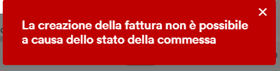 Messaggio d'errore per fattura cumulativa