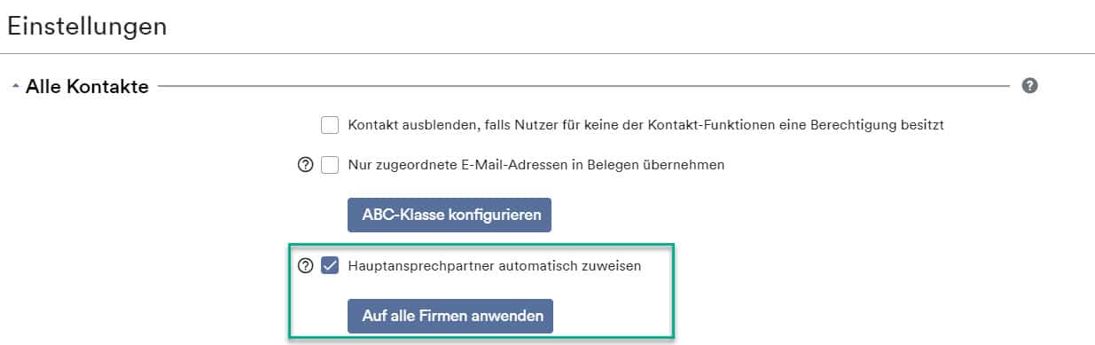 Hauptansprechpartner zuweisen