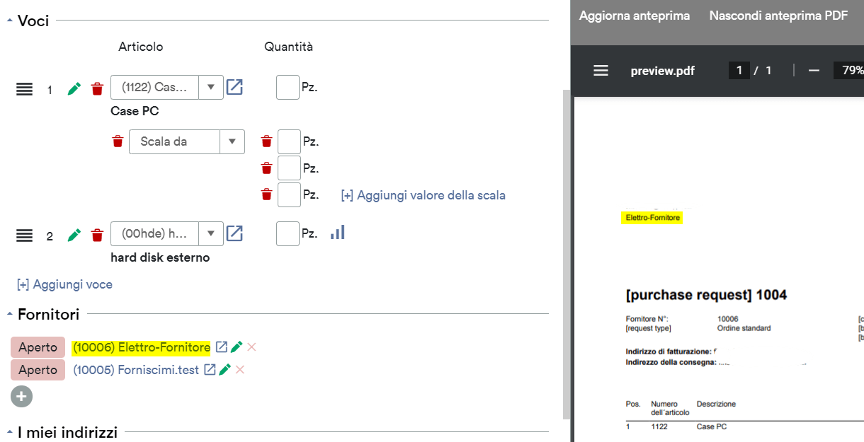 Anteprima richiesta fonritore