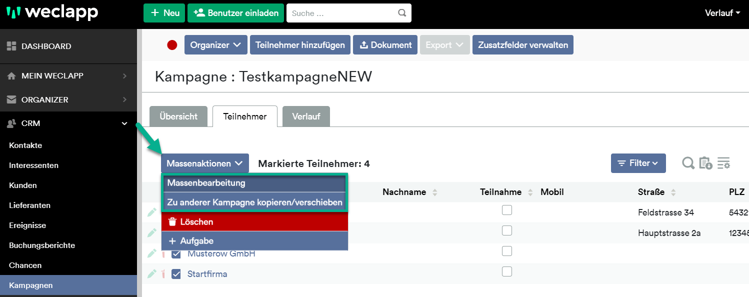Kampagnenteilnehmer Massenaktion