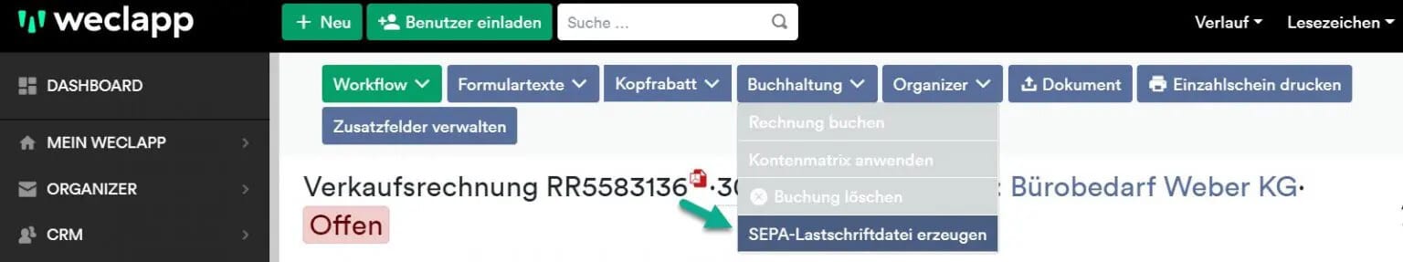 SEPA Lastschrift erzeugen