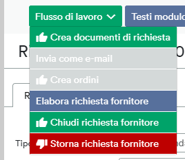 Flusso di lavoro in richiesta fornitore