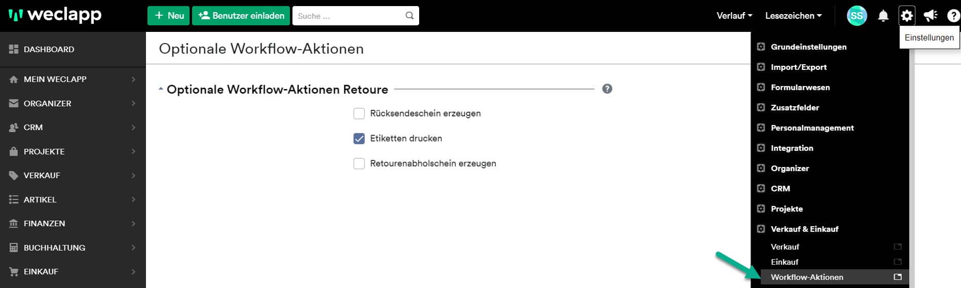 Retoure opt. Workflow
