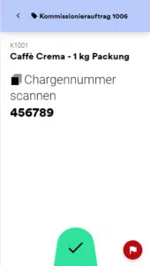 Lieferung Charge scannen