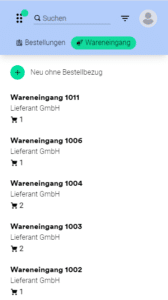 Wareneingang Wareneingänge