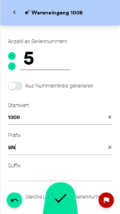 Wareneingang Seriennummern generieren