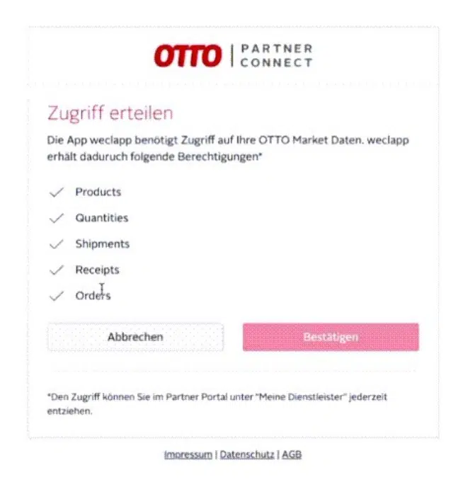 Otto Market weclapp Support Portal