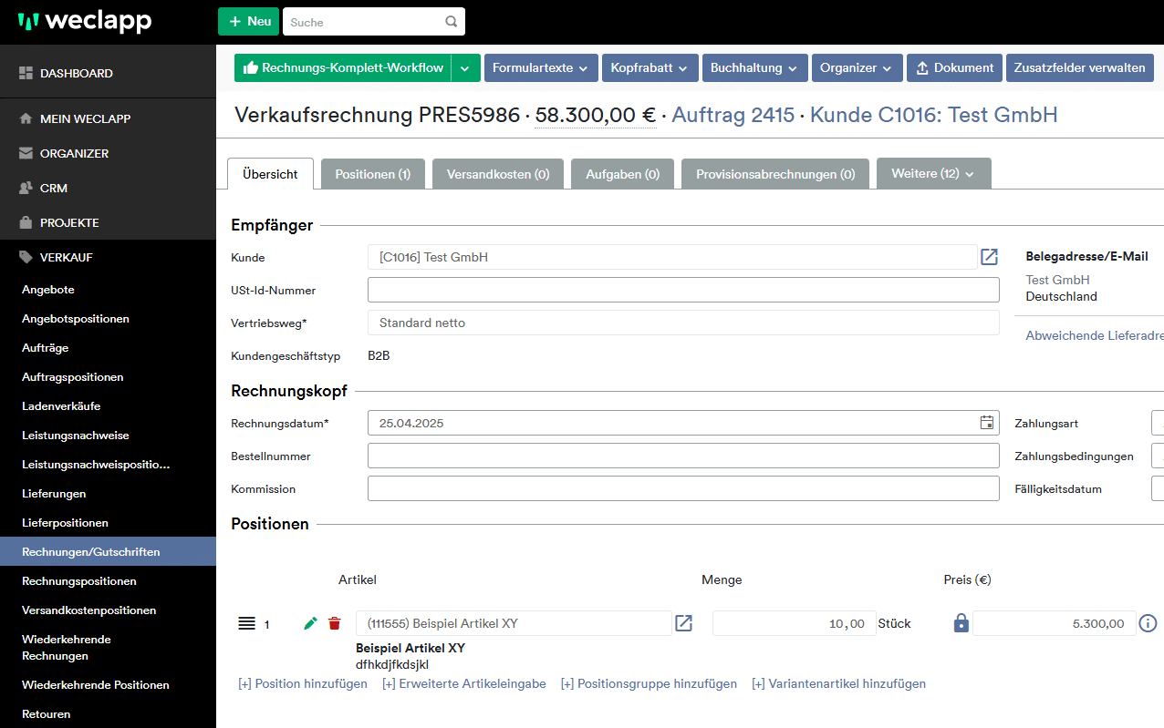 Menge nicht editierbar