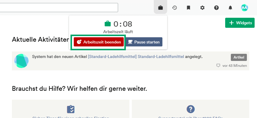 Arbeitszeit-beenden